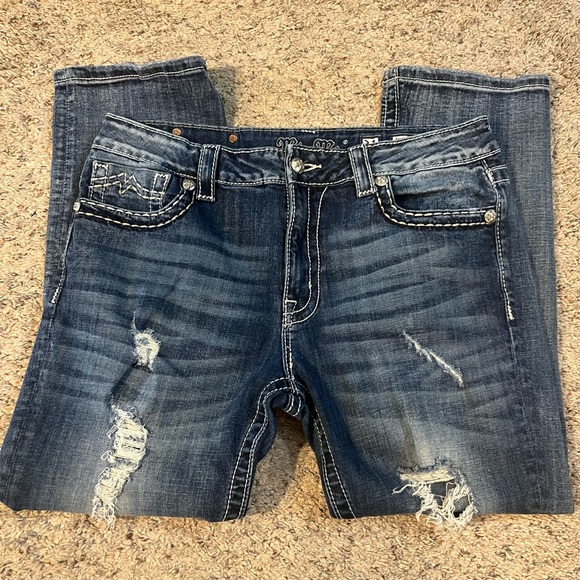Miss Me Denim - Miss Me Boyfriend Capri Distressed Jeans Size 31 Waist